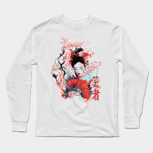 Geisha Watercolor Long Sleeve T-Shirt